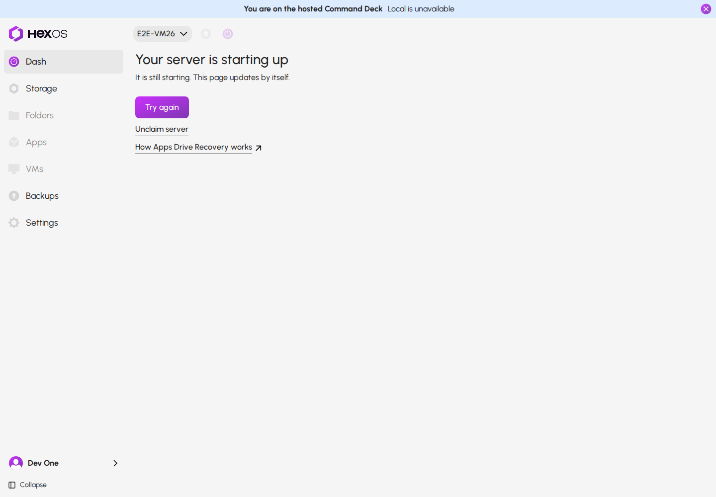 The server is starting up