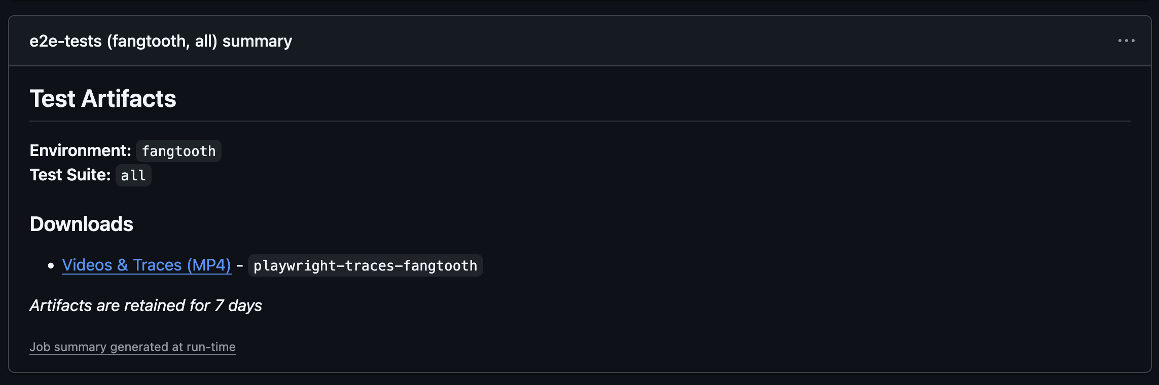 E2E Action Summary