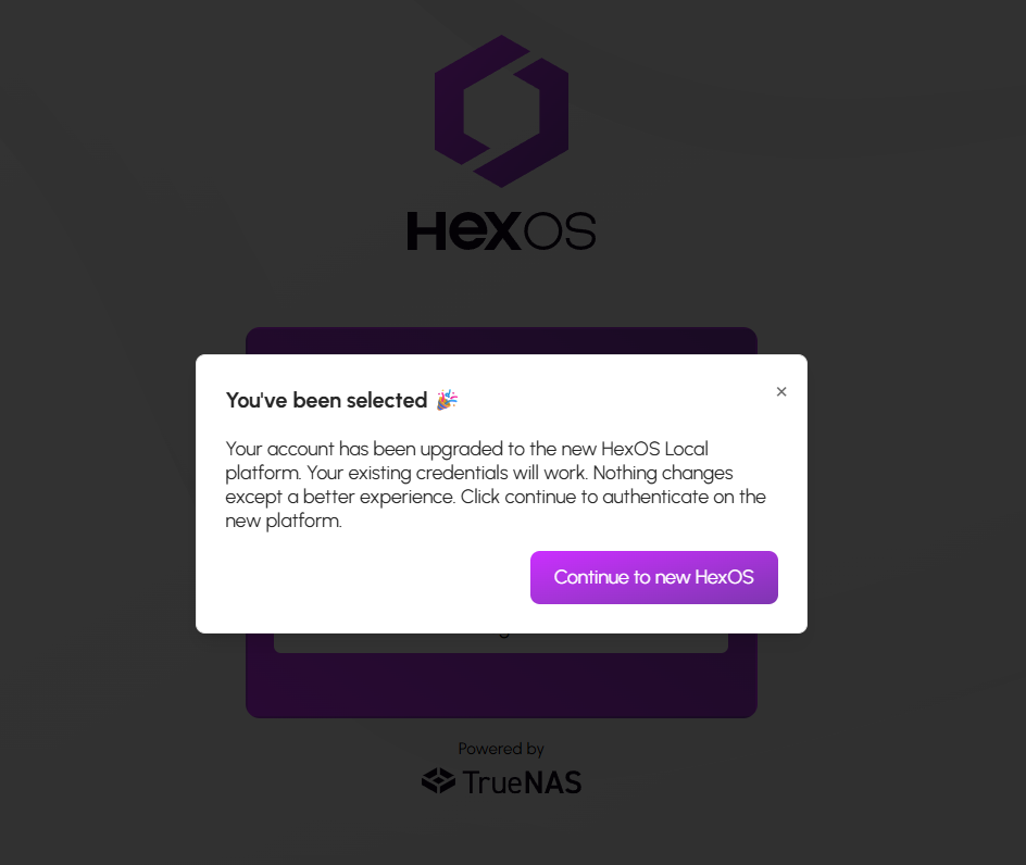 You've been selected for HexOS Local
