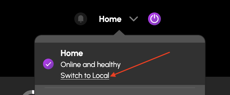 Switch to Local option