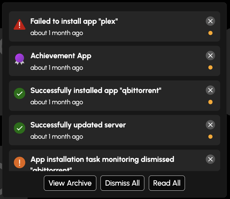 Activity Dropdown