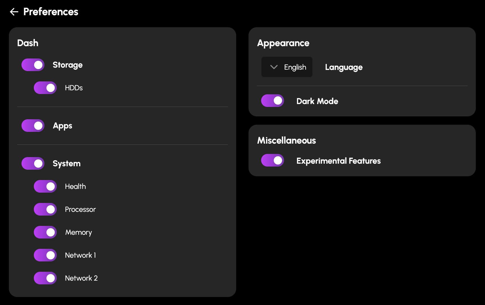 User Preferences