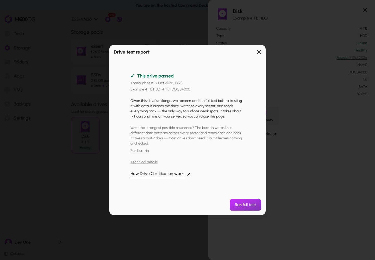 A report offering full test and burn-in