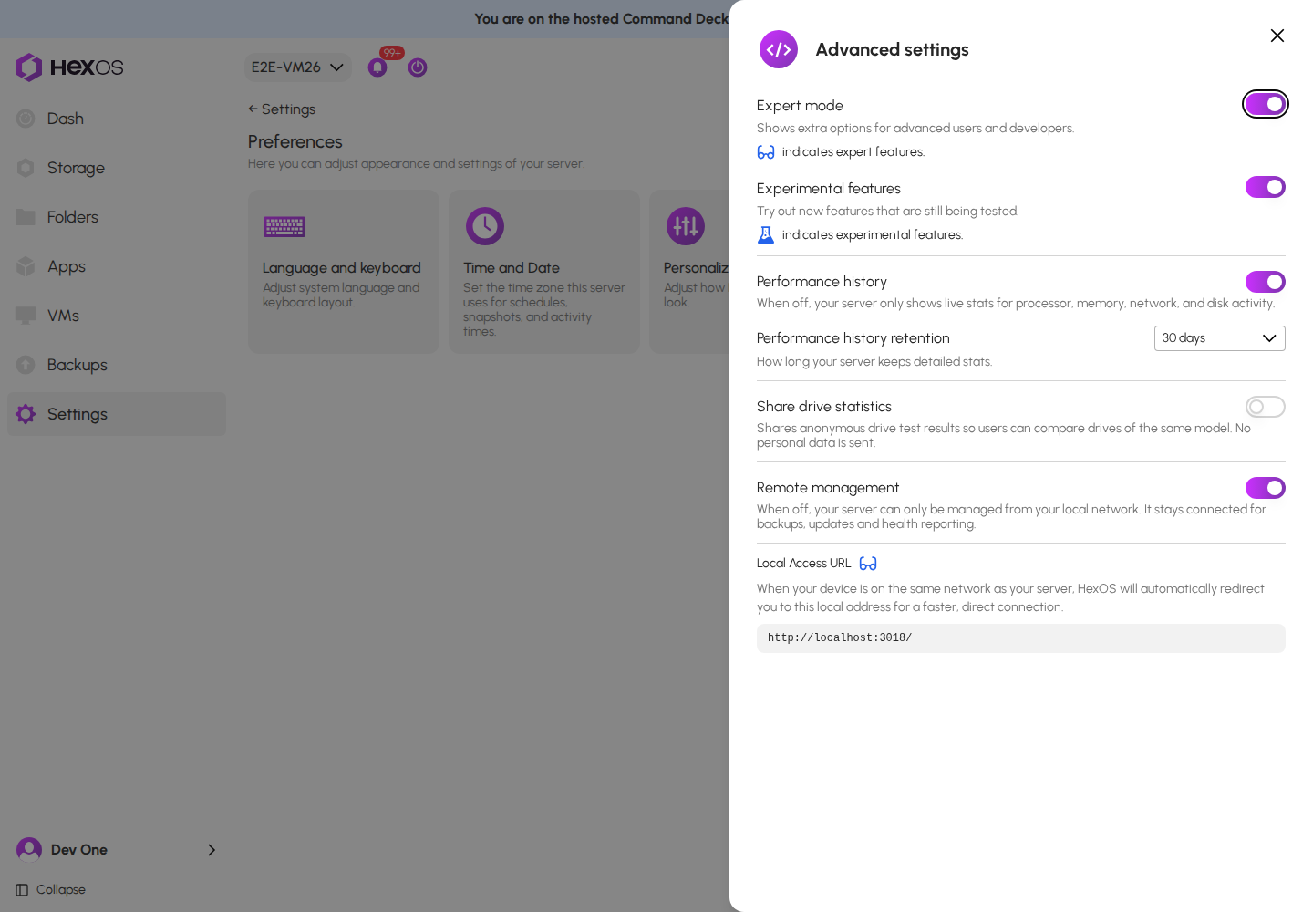 Share drive statistics switch